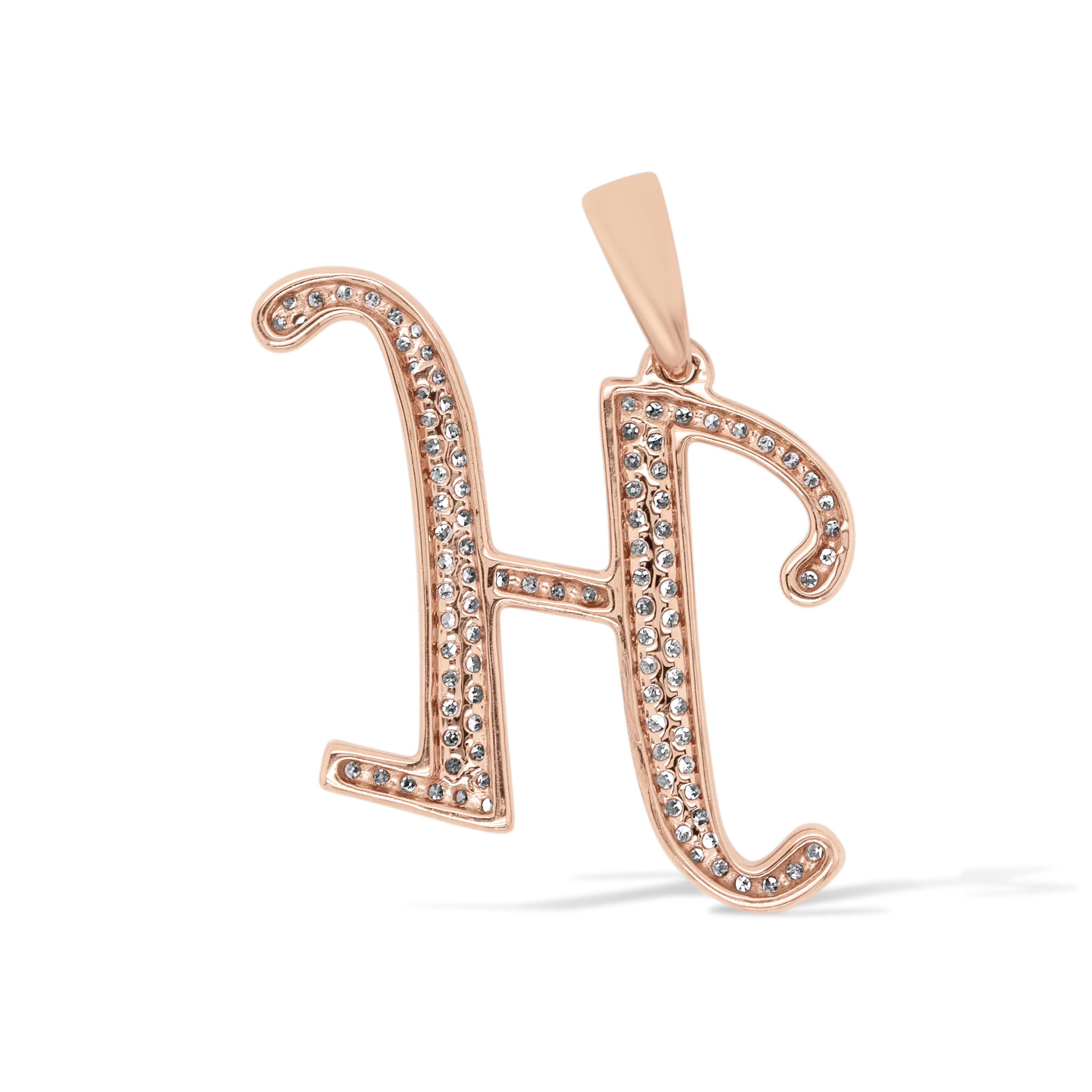 Diamond Letter H Pendant 0.25 ct. 14K Rose Gold